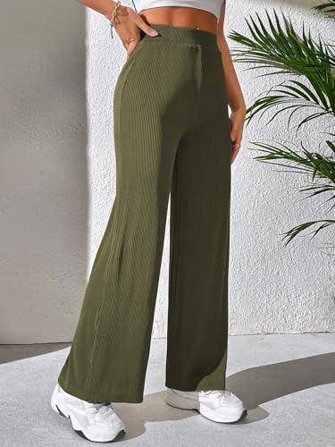 Image of GRECIILOOKS Women's Parachute Cargo Pants - High Waist Flared Korean Trousers| Trendy Casual Wear for Daily & Travel Use (Available in Plus Size)