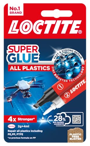 Loctite Super Glue All Plastics Ideal for Bonding All Plastics Fast and Strong Adhesive 4ml+2g