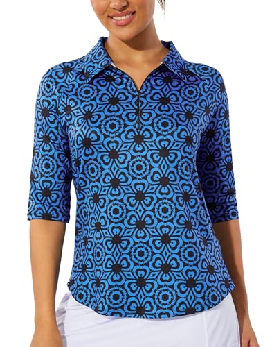 Amazon.com: M MOTEEP Golf Shirts for Woman 3/4 Sleeve Quarter Zip