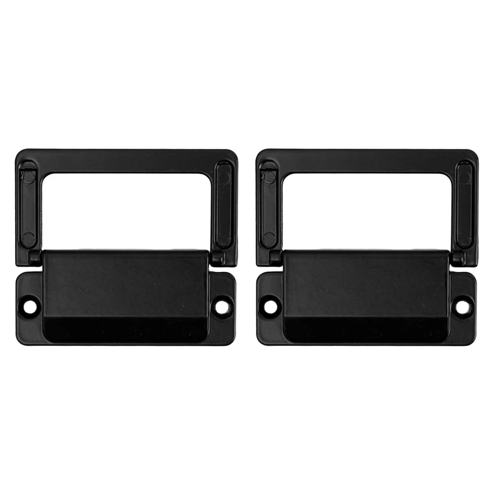 ATEUXOL Recessed Door Handles 1/6pcs Drawer Concealed Folding Handle Cabinet Hidden Pull Zinc Alloy Black Flat Cupboard Handles Furniture(2PCS)