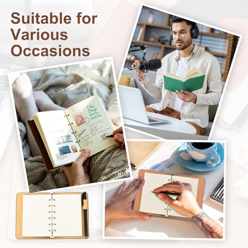 Carpeta de 6 anillas A7 organizador personal de cuero con papel recargable PATIKIL 7