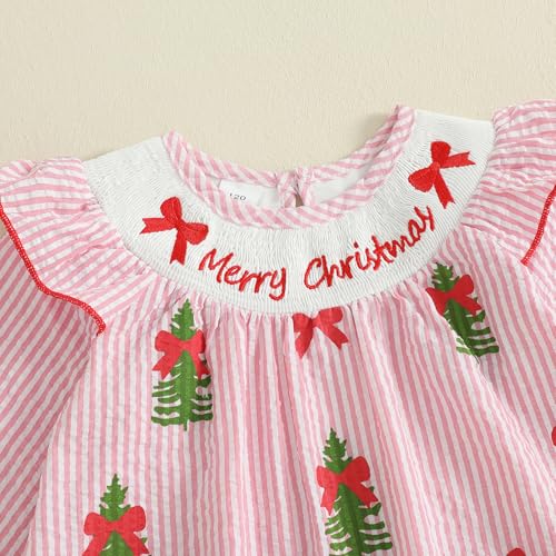 Toddler Little Baby Girl Christmas Dress Ruffle Long Sleeve Smocked Dresses Merry Christmas Outfit for Kids4
