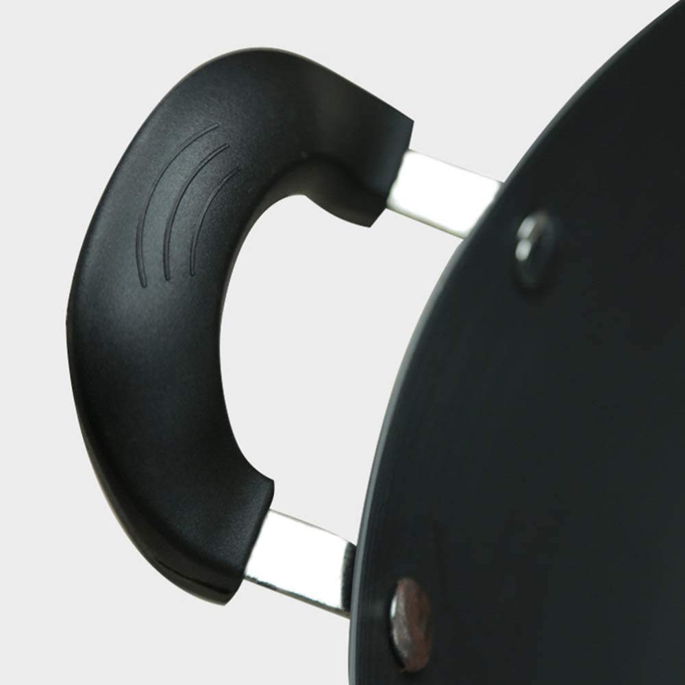 Wok 12,5" wysoka odporność na utlenianie, patelnia z drobnego żelaza do smażenia z pokrywką, nieprzywierająca i odporna na zarysowania.,34cm