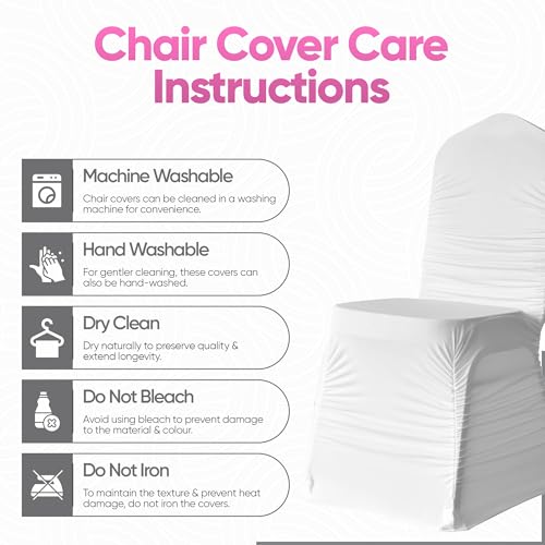 Housses de chaise extensibles de polyester blanc durable pour vos chaises - 7