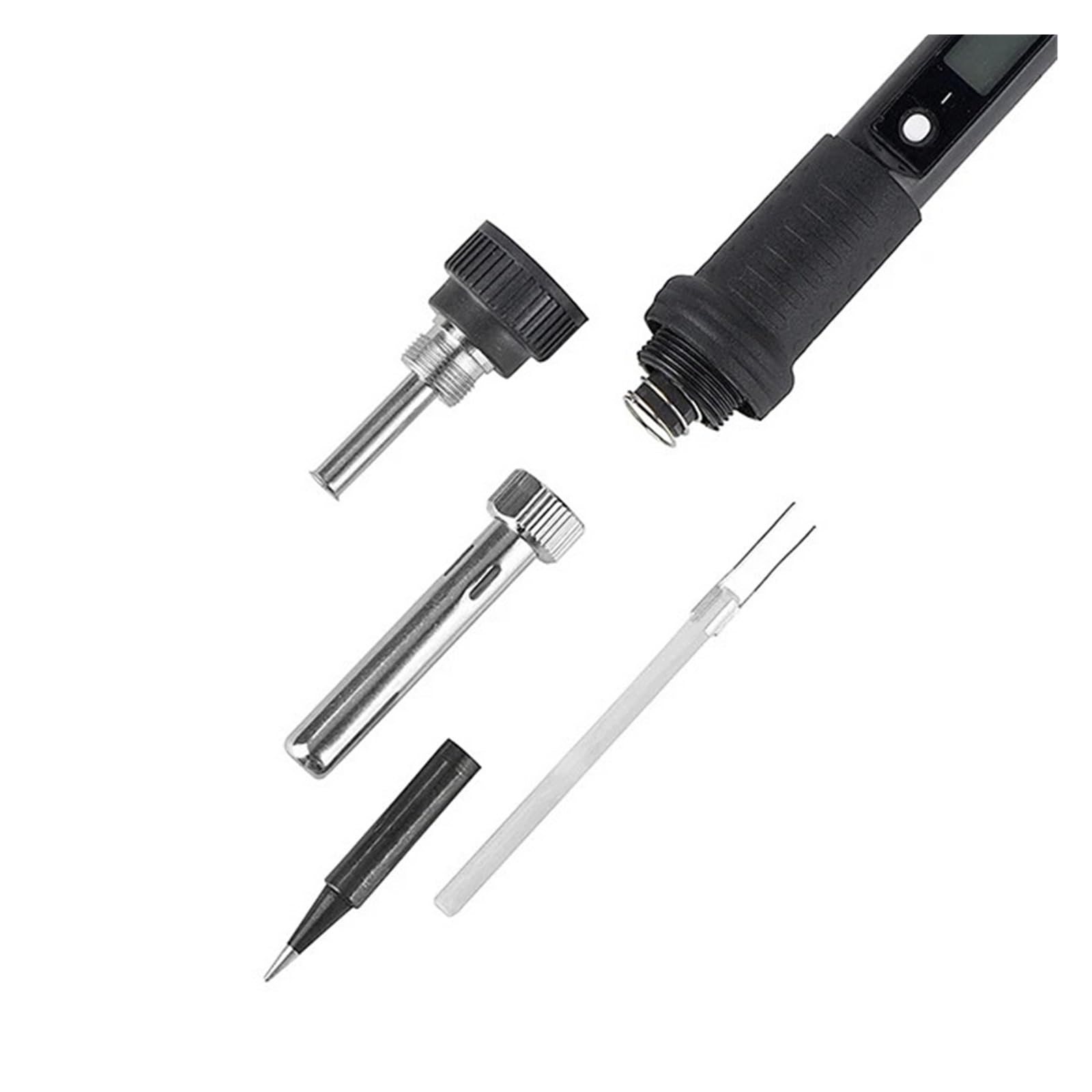 Kit De Pistola For Soldar Con Multímetro Digital, Medidor Voltaje CA/CC 6000 Recuentos, Soldador Luz Flash, Herramienta Soldadura 80W Calentamiento Preciso(Black)