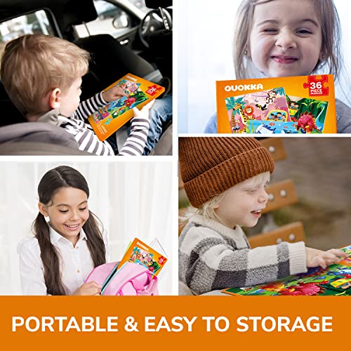 Image of QUOKKA Magnetic Puzzles for Kids Ages 4-6 - 36 Pieces Sudoku Toddler Puzzles Ages 2-4 - Travel Games for Kids 3-5 - Animal Jungle Sea Toddler Travel Toys - Car Airplane Road Trip Games for Boys&Girls