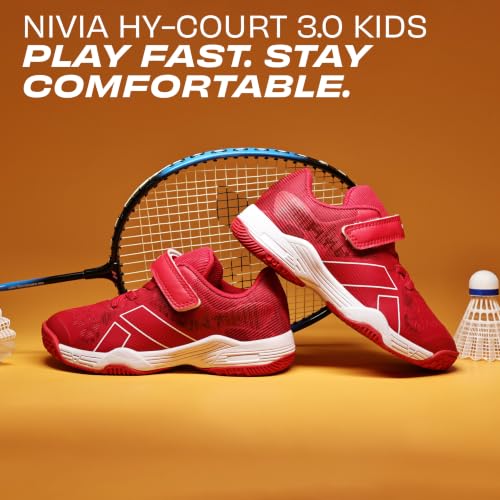 Image of Nivia Hy-Court 3.0 Kids Indoor Court Shoes, Lightweight Non-Marking Badminton Shoes with Cushioned Comfort & Durable Grip for Juniors
