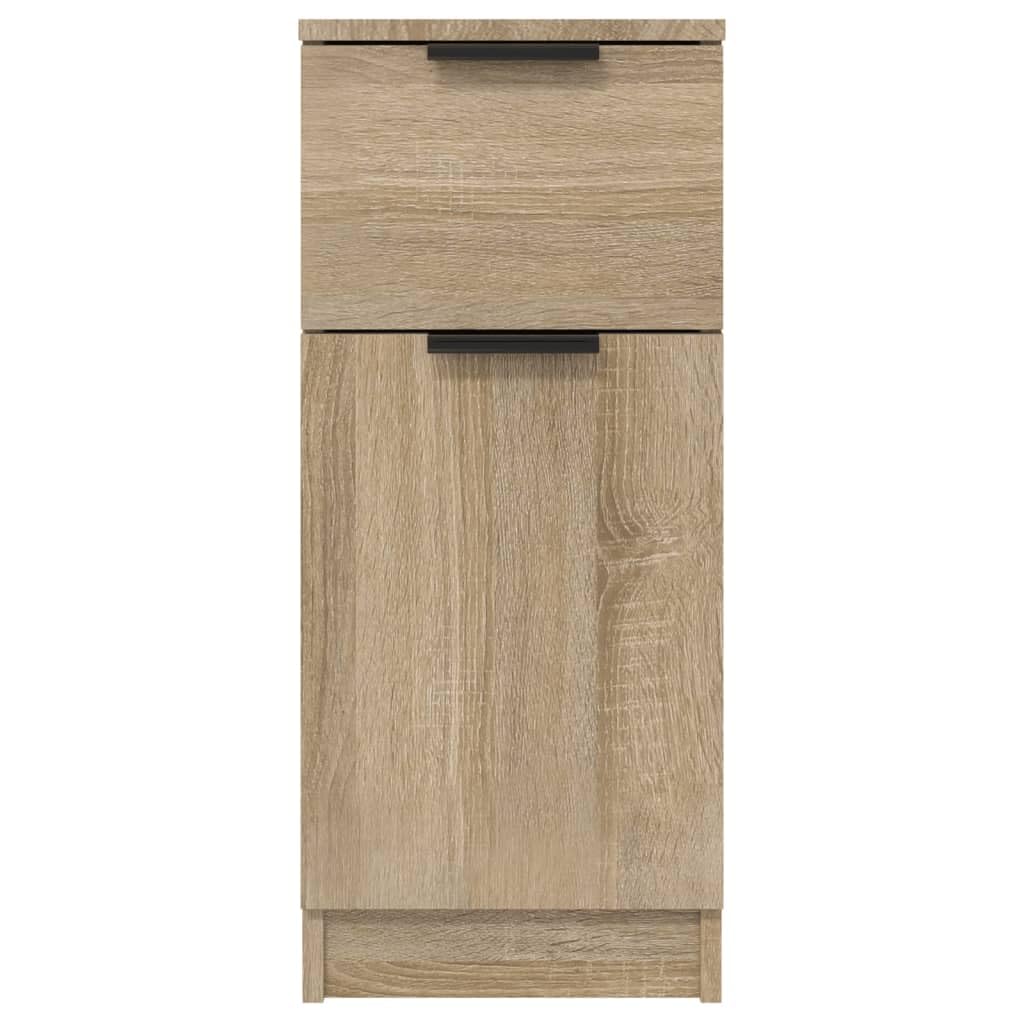 Drewniany Kredens, Solidna Płyta MDF, Szafka do Przechowywania z 2 Półkami i 1 szufladą do Salonu lub Sypialni, 30x30x70 cm (1 x Sideboard)