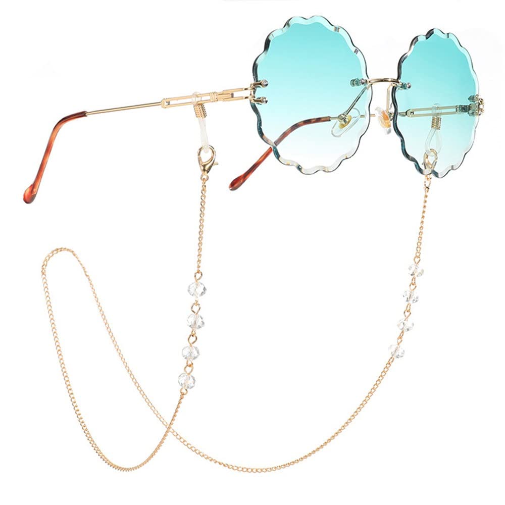 70 cm Kristallperlen Gliederkette Brillenhänger Neckalce Lesebrille Sonnenbrillenriemen Schnurhalter (Color : A, Size : 70cm) (A 70)