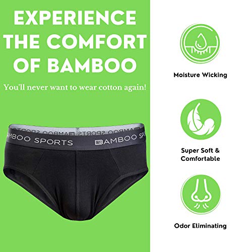 Bamboo Sports Mens No Fly Bamboo Underwear Briefs- Super Soft & Comfortable Fit #TOP5