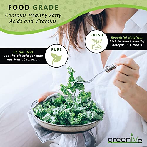 Greenive Flax Seed Oil 100% Pure Cold Pressed High Omegas Exclusively On Amazon (8 Fl Oz) #TOP5