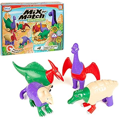 POPULAR PLAYTHINGS Magnetic Mix or Match Dinosaurs Toy Play Set, 12 Pieces Cover