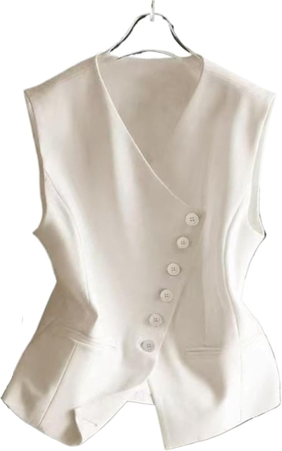 Women's V-neck Diagonal-breasted Suit Vest Slim Asymmetrical Vest Workplace Business Daily Date Vest Jacket