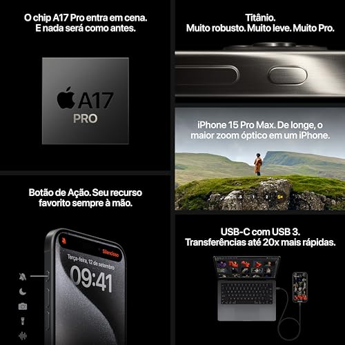 Apple iPhone 15 Pro Max (512 GB) — Titânio natural glide