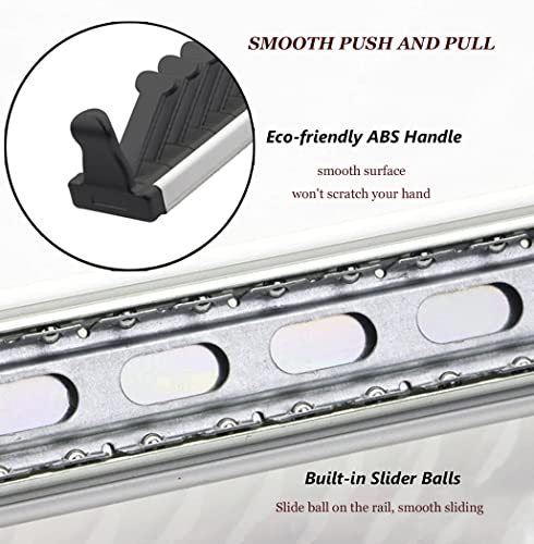 Aiyiouwe Sliding Closet 28 Tie Hanger Extendable Lateral Tie Rack Pull-Out Scarf Belt Storage Display Rail Organizer For Wardrobe, With 28 Hooks For Ties Scarves Belts Side Mount #TOP5