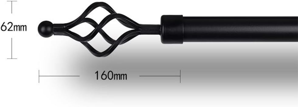 Curtain Rod Ends 1PC / Pack 28mm Dia. Metal Curtain Pole Finials Window Drape Rod Ends Caps 14 Styles Available, A Style Black, 28cm