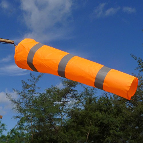 CrocSee Airport Windsock Outdoor Orange Rip-Stop Wind Sock Windsocks with Reflective Belts Length(30") - Thumbnail 6