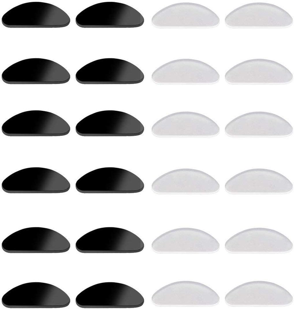Silicone Glasses Ear Hook 12 Pair Glasses Nose Pads Glasses Ear Pads Eyewear Sleeve Retainer for Sunglasses and Glasses (Nose Pads)