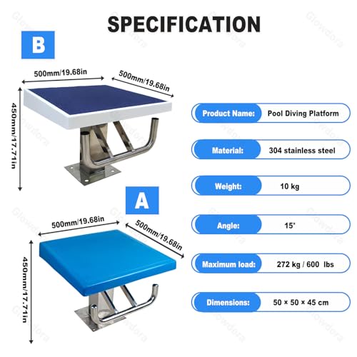 Planche de plongée en acier inoxydable durable pour entraînement intensif de natation