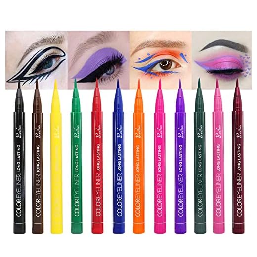 Rechoo 12 Colors Matte Liquid Eye liner Set for Eye Makeup, Waterproof Superstay Long Lasting Matte Eye Liners Pencil (12 Rainbow Colors)