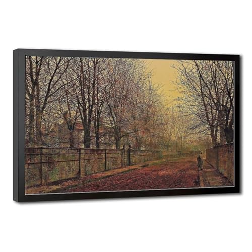 Scènes de rue Grimshaw lueur dorée automne art mural de salon