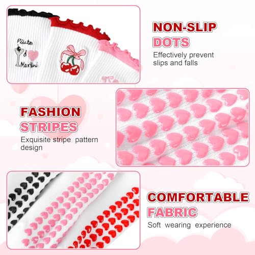 Image of Jspupifip Cute Pilates Socks for Women | Non Slip Yoga Socks with Grips for Barre Workout Athletic Hospital