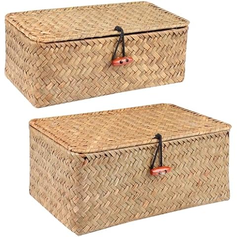 Moosky Handwoven Seagrass Baskets Set Cover