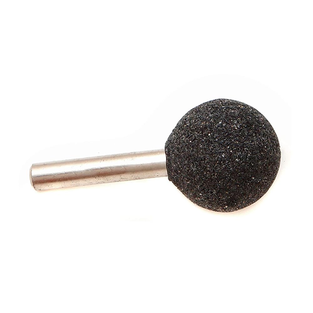 10 punte per smerigliatura a sfera, 6 mm x 25 mm, con testa a mola, in corindone marrone, per levigatura fai da te in ceramica, pietra, metallo, fai da te (nero)