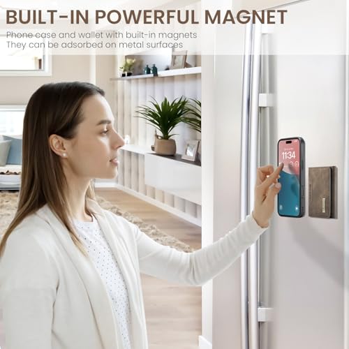 Étui iPhone 16 Pro Max portefeuille cuir antichoc magnétique café