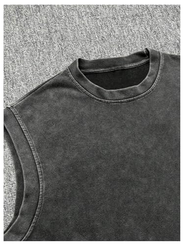 Verdusa Vintage T Shirts for Men Graphic Y2K Gym Shirts Letter Sleeveless Loose Washed Tank Tops4