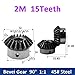1pcs Bevel Gear Mod 2M 15Teeth Bore 8mm 10mm 12mm 14mm 15mm 90 Degrees Steel Gears Screw Hole M5 45# Industrial Bearings Gears(14mm (Keyway 5mm))