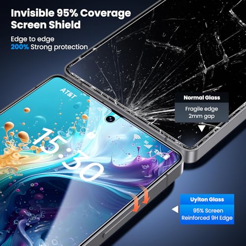 Image of Uyiton for Samsung Galaxy S25 Ultra Screen Protector UnBreak-Glass | Ultrasonic Fingerprint Support Auto-Alignment Frame 9H Tempered Glass Scratch-Resistant Case-Friendly Bubble-Free, 2 Pack