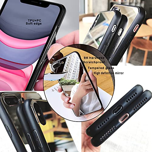 Dosyhuman Real Mirror Phone Case With Screen Protectors [2 Pack],Back Luxury Clear View Mirror Case,Tpu Bumper Anti-Scratch For Apple Iphone 14 Pro #TOP5