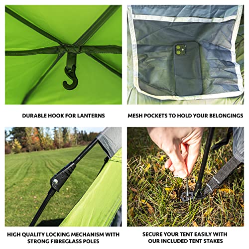 Carpa para camping instantánea 5 personas, impermeable, verde miniatura 4