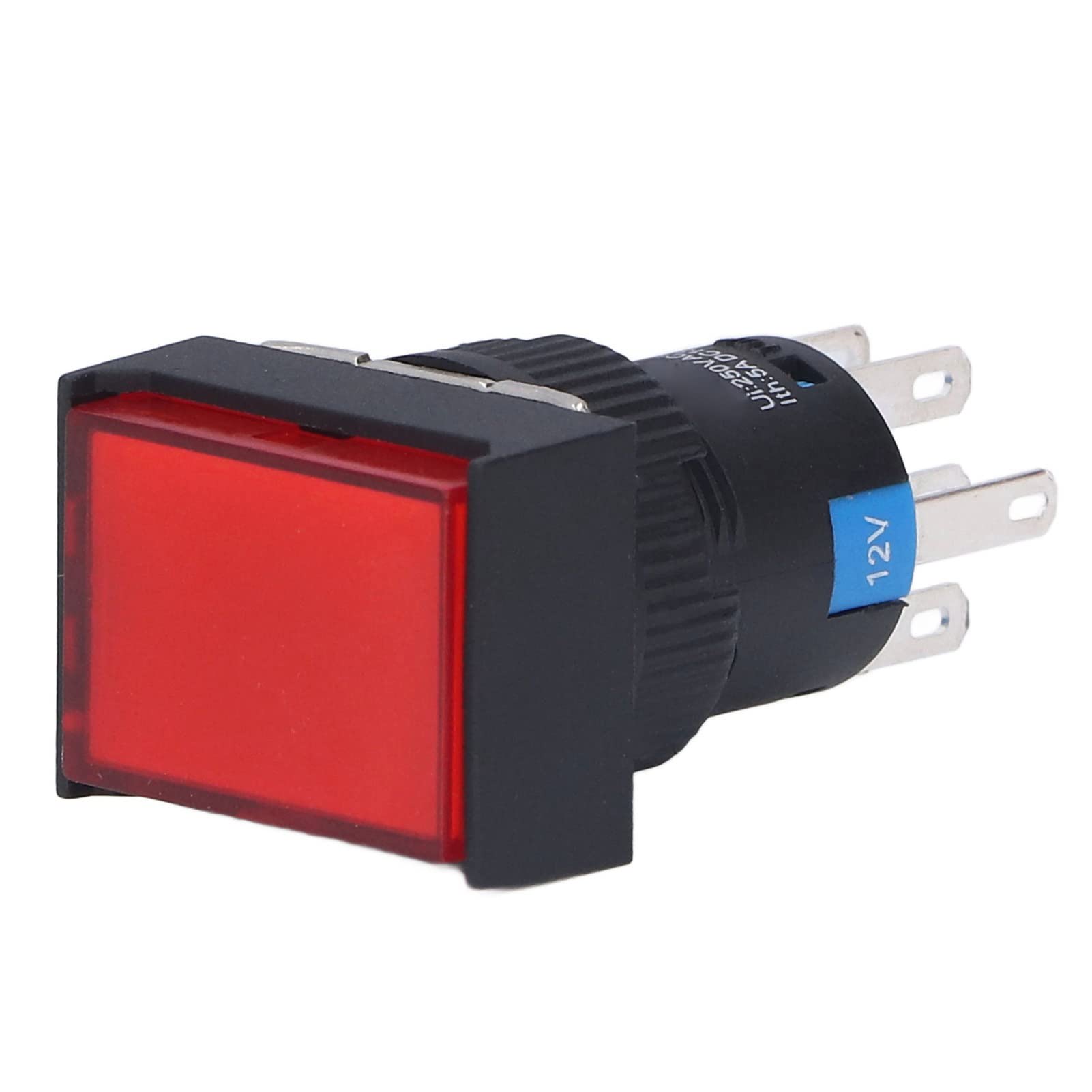 Jeanoko Micro Interruttori a Pulsante da 25 Pezzi con Funzione Autobloccante Leggera per Apparecchiature di Automazione Materiale ABS 16 Mm (Rossa)