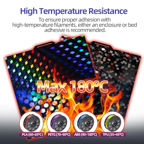 Image of IdeaFormer-3D Holographic PEG Build Plate for Bambu Lab X2D P2S P1S P1P X1C X1 A1, Rainbow Hex Glow+Water Cube Smooth Spring Steel Effect Sheet X2D P2S P1S X1C A1 Bed Plate for Bambu Labs 256x256mm