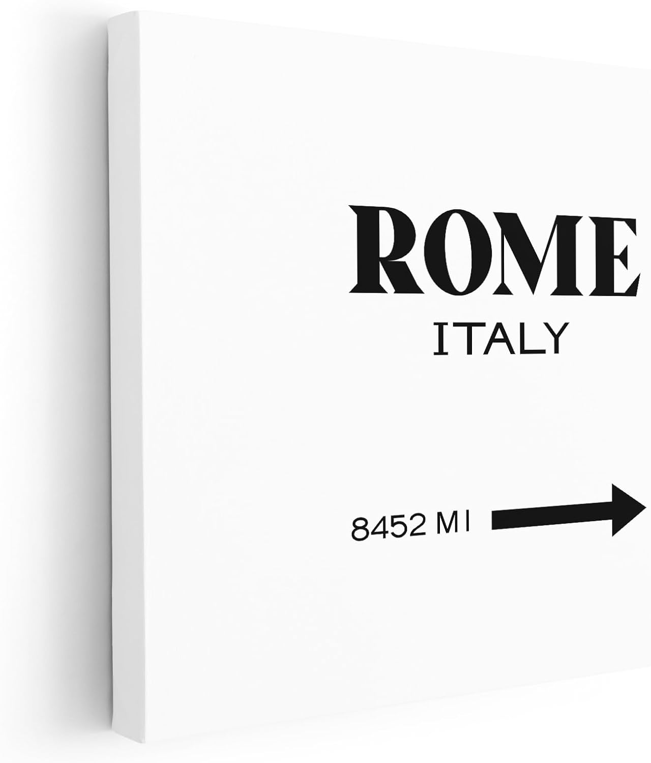 Poster Master Italy Canvas - Rome Print - Travel Sign Art - Gift for Him, Her, Italian, Travel Lover - Typographic Wall Decor for Home, Office, Bedroom, Living Room - 8x10 STRETCHED Canvas