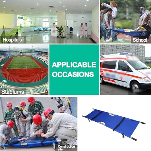 Genérico Camilla Multifuncional Plegable con Ruedas - Diseño Ligero de Aluminio, asa Antideslizante para facilitar el traslado de Pacientes en estadios y ambulancias - Equipo médico de Emergencia por