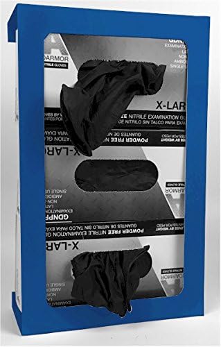 Wall Mounted Triple Capacity Disposable Glove Box Holder/Dispenser. 18 Gauge Steel, Black