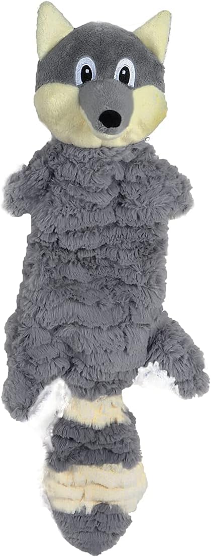 Snuggle Puppy Tender Tuffs - Water Bottle Cruncher with Puncture Resistant Squeaker - Gray Fox Bottle Cover Dog Toy