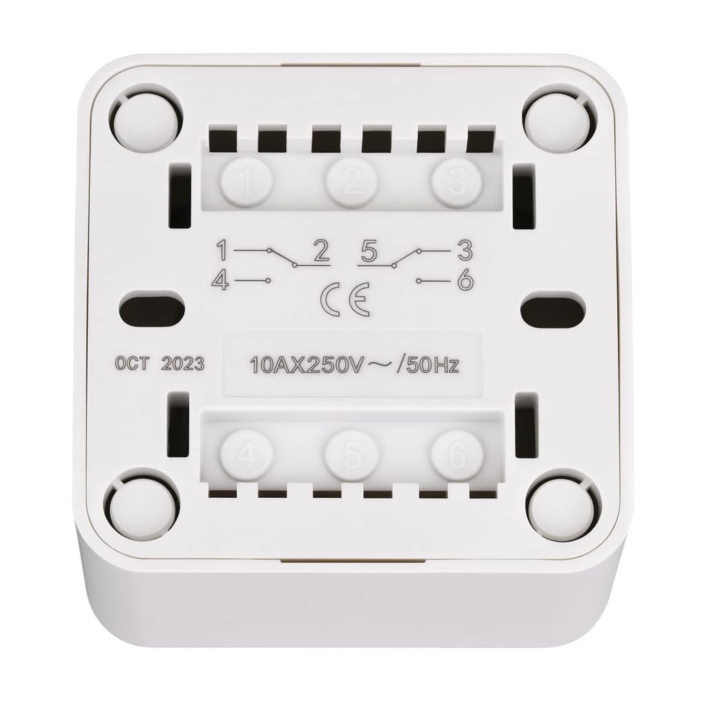 Jandei - Mecanismo Superficie Policarbonato Blanco, 10A 250V (Doble Interruptor)
