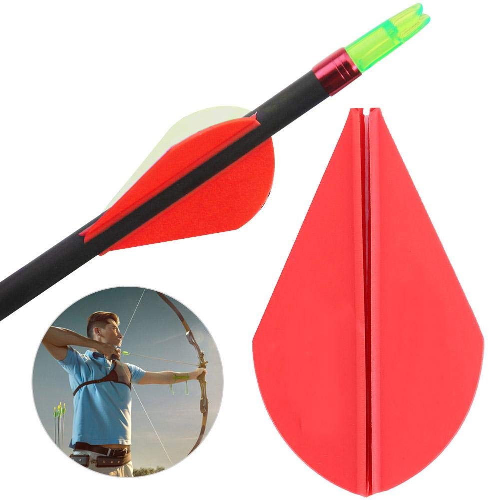 Zerone Pluma de la Flecha del Tiro al 36pcs Flecha de Tiro al Fletches Plumas Fletching de Goma Accesorio de Bricolaje para Compuesto[Rojo]