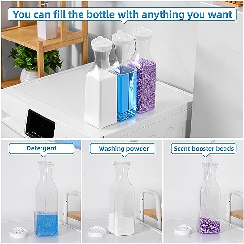 Laundry Detergent Dispenser,54oz Fabric Softener Dispenser,Plastic Liquid Laundry Detergent Container,Laundry Detergent Organizer for Laundry Room Organization with 4 Labels,3 Pack - Image 6