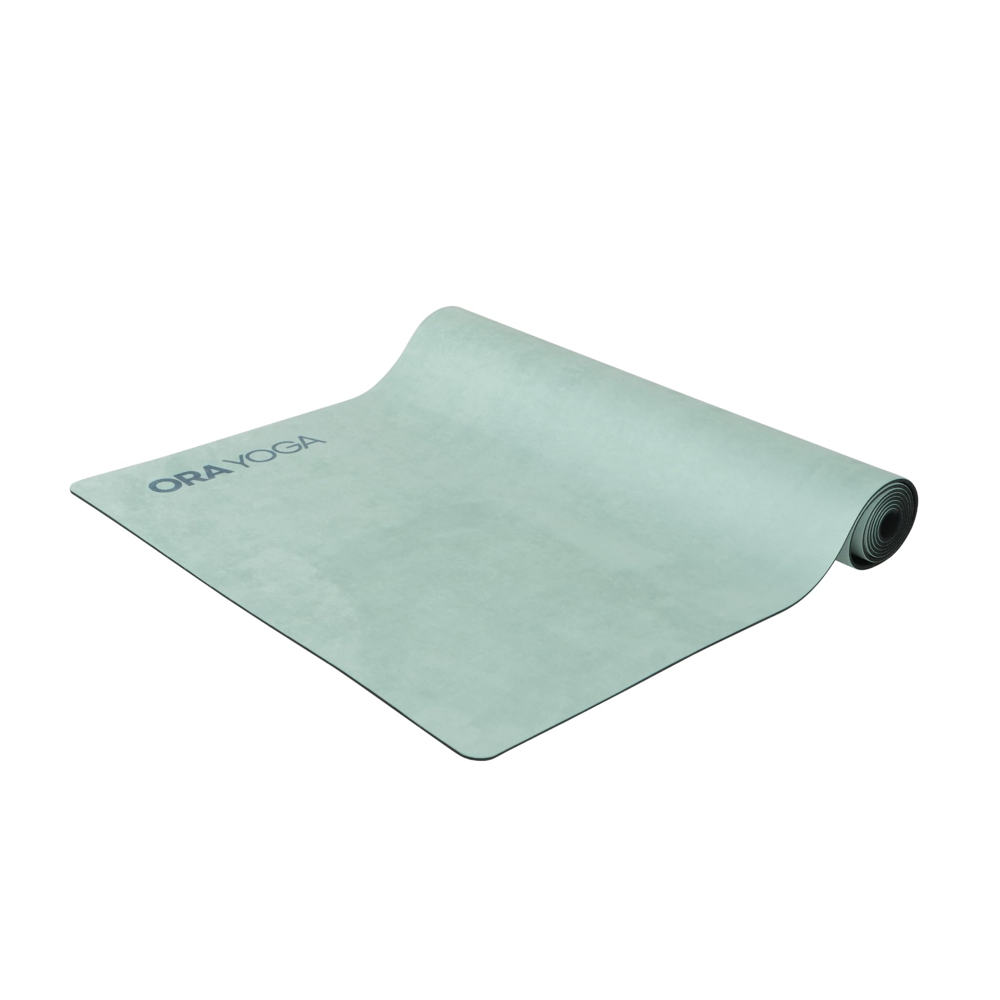 ORA YOGA Non Toxic Premium Suede Large Workout Mat - 3mm Thick Yoga Mat with Strap - Eco Friendly Exercise Mat for Women & Men - Non Slip Surface for Pilates, Gym, Home Workout (Sage)