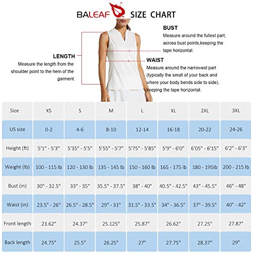 Baleaf Women's Sleeveless Golf Shirts Quick Dry V-Neck Lightweight Tennis Tank Tops Polo White M #TOP6