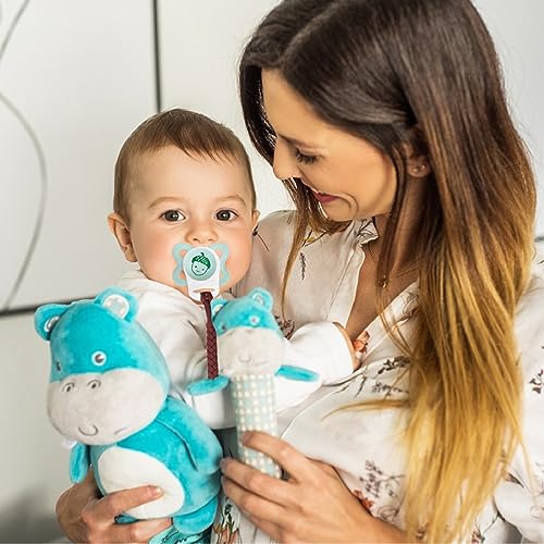 RGZD 4 Pcs Silikon-Knopf-Ring, Schnuller Adapter, Silikon Dummy Schnuller Halter Clip Adapter Ring, Silikonring für Schnuller