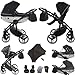 Novità! Originale Junama Diamond Mirror Satin Line v2 Sistemi Modulari Passeggino Combinato 3in1 Exclusive Prams (01 argento nero)