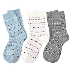 [3 Pairs]white+blue+dark Grey