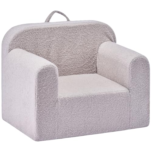VEVOR Fauteuil pour Enfants Confortable, Chaise Enfant en Mousse avec Accoudoirs et Poignée, Sofa Tout-Petits Amovible et Lavable, en Éponge 28D et Peluche,...