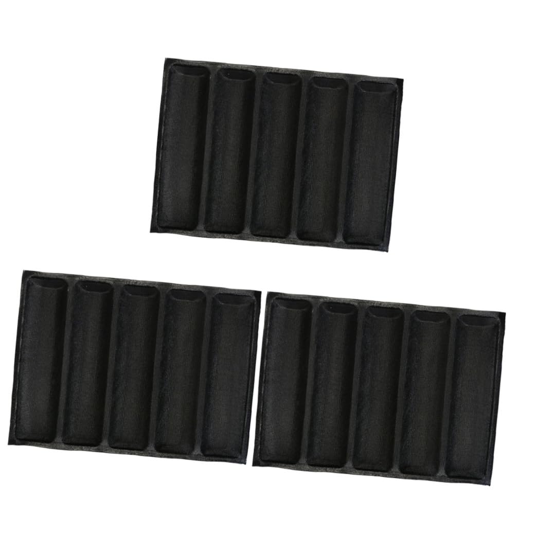 Cabilock 3 Pièces Moule à Rectangulaire Silicone Non Adhésif pour Cuisson à pour Gâteaux et Baguettes Ustensile de Cuisine Pratique et